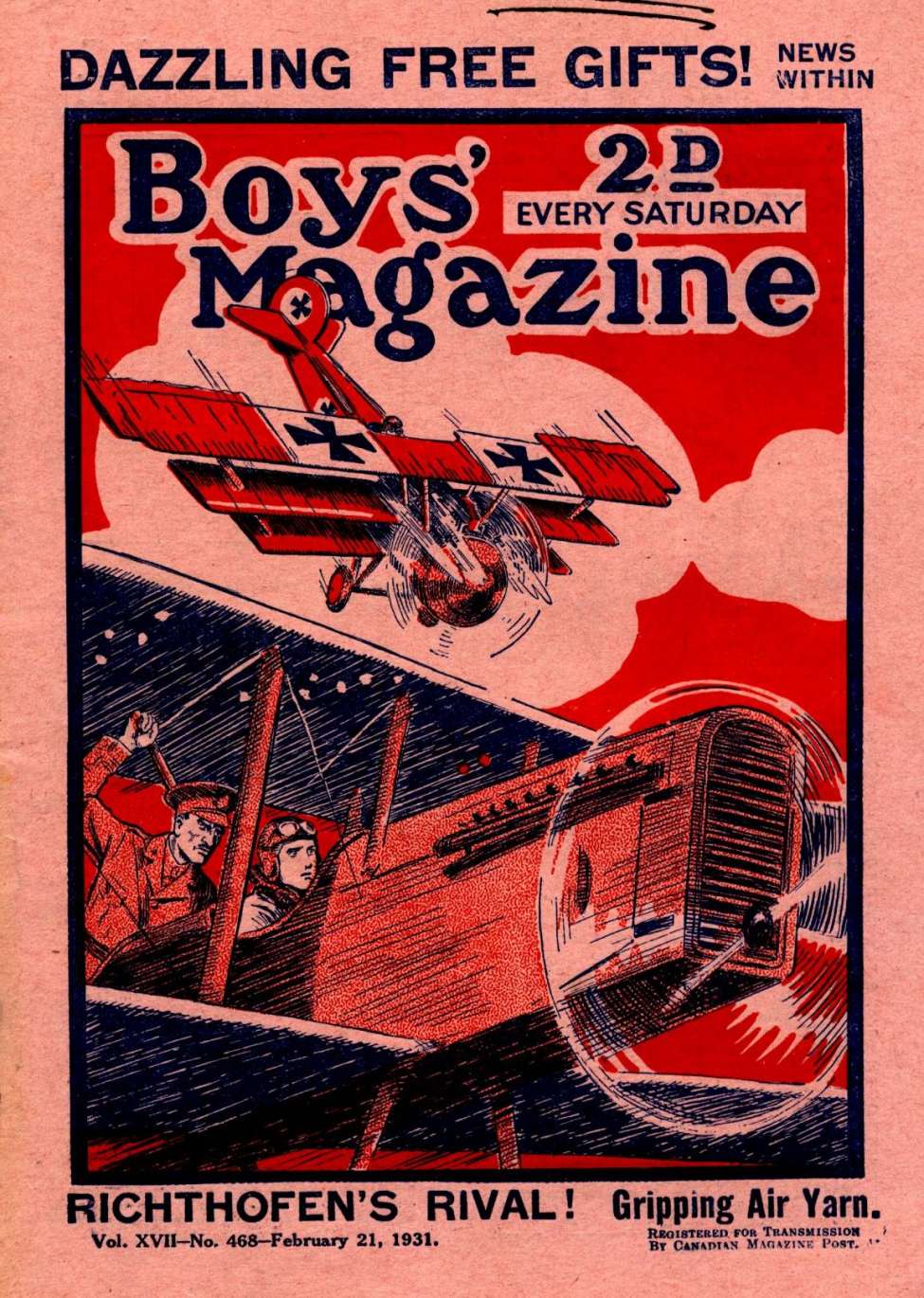 Book Cover For Boys' Magazine 468