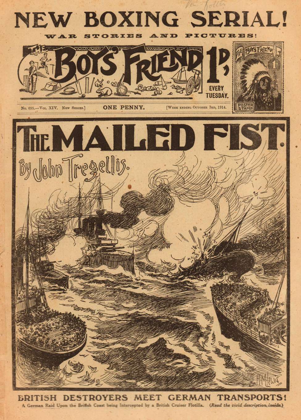 Comic Book Cover For The Boys' Friend 695 - The Mailed Fist
