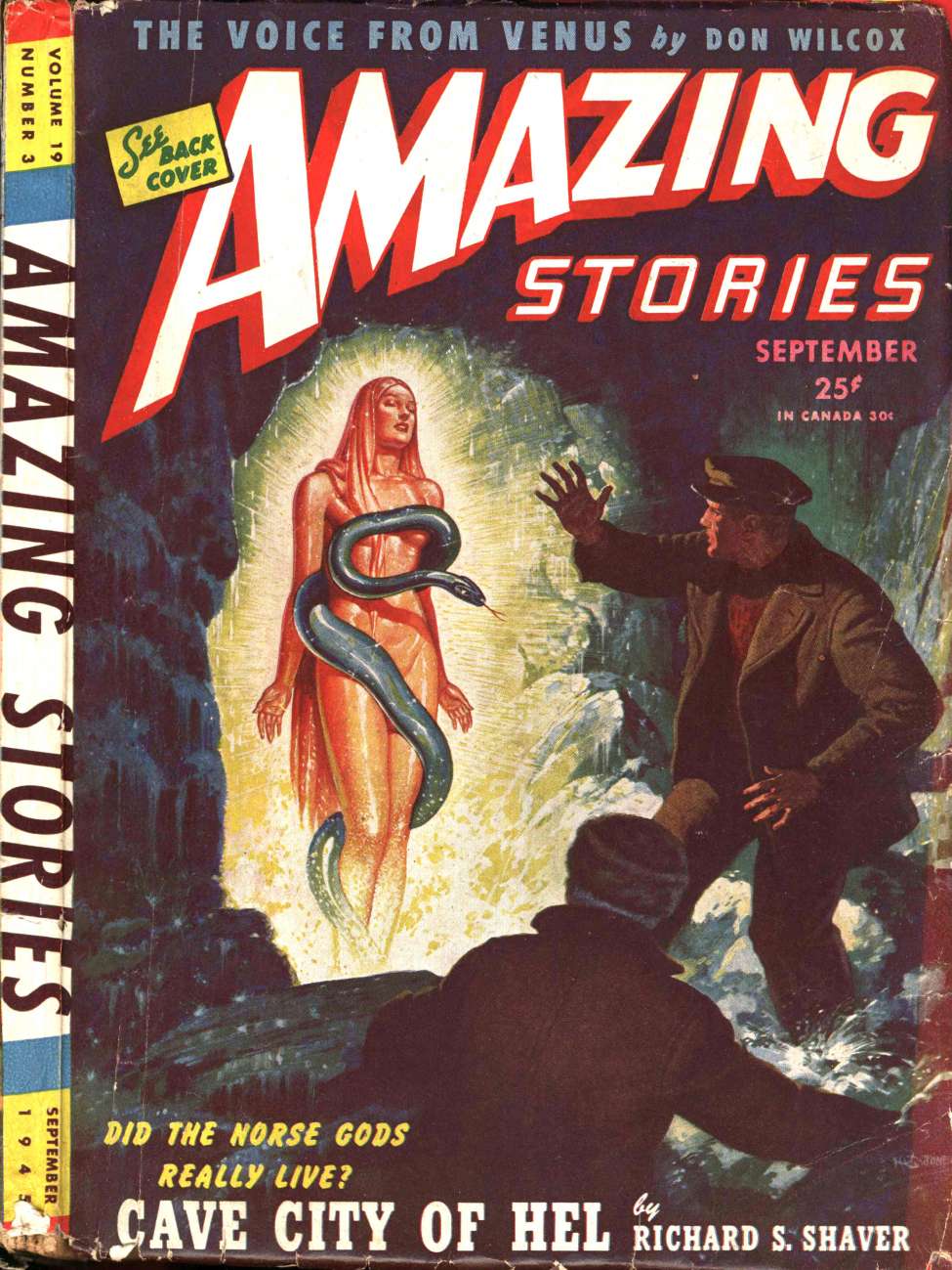 Comic Book Cover For Amazing Stories v19 3 - Cave City of Hel - Richard S. Shaver