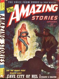 Large Thumbnail For Amazing Stories v19 3 - Cave City of Hel - Richard S. Shaver