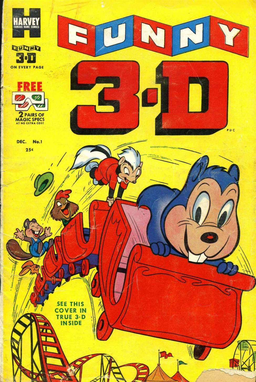 Comic Book Cover For Funny 3-D 1