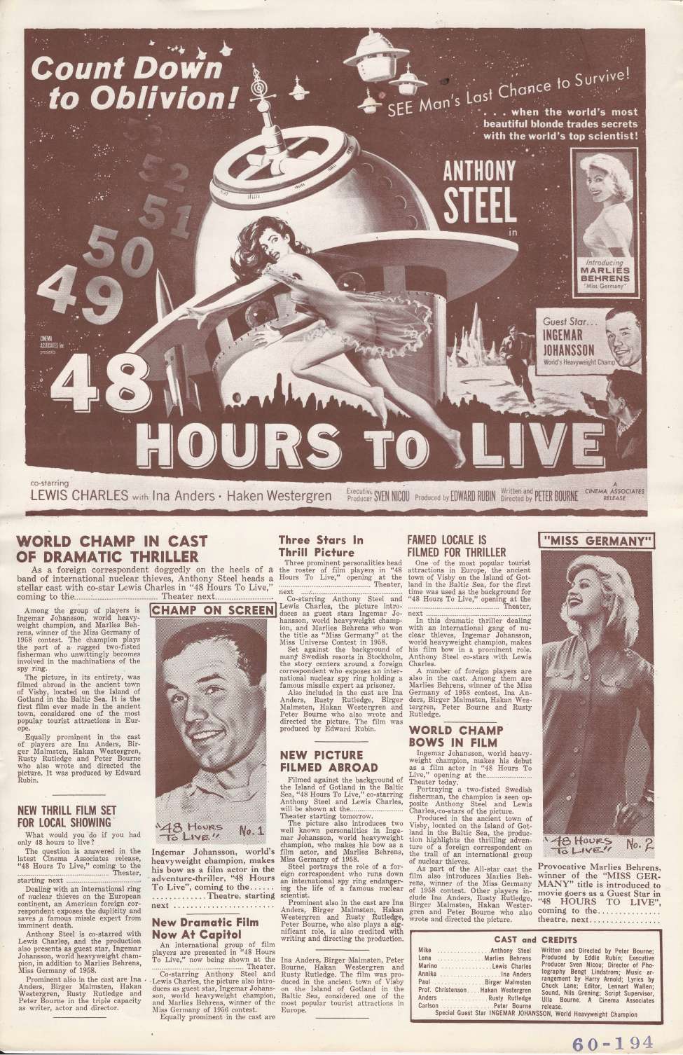 Comic Book Cover For 48 Hours To Live Pressbook