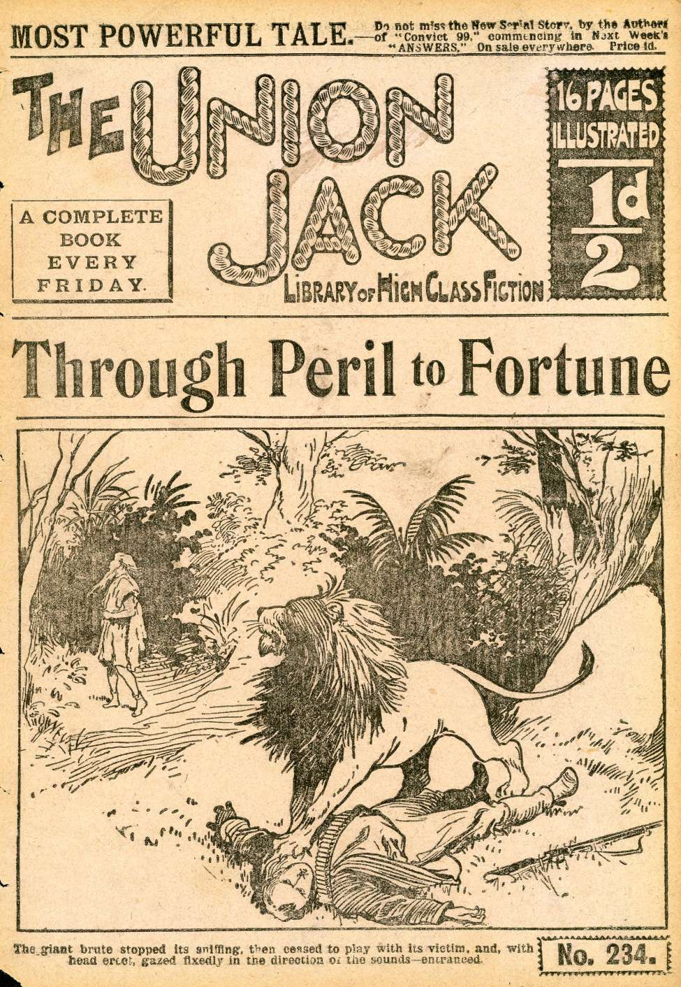 Comic Book Cover For The Union Jack 234 - Through Peril To Fortune