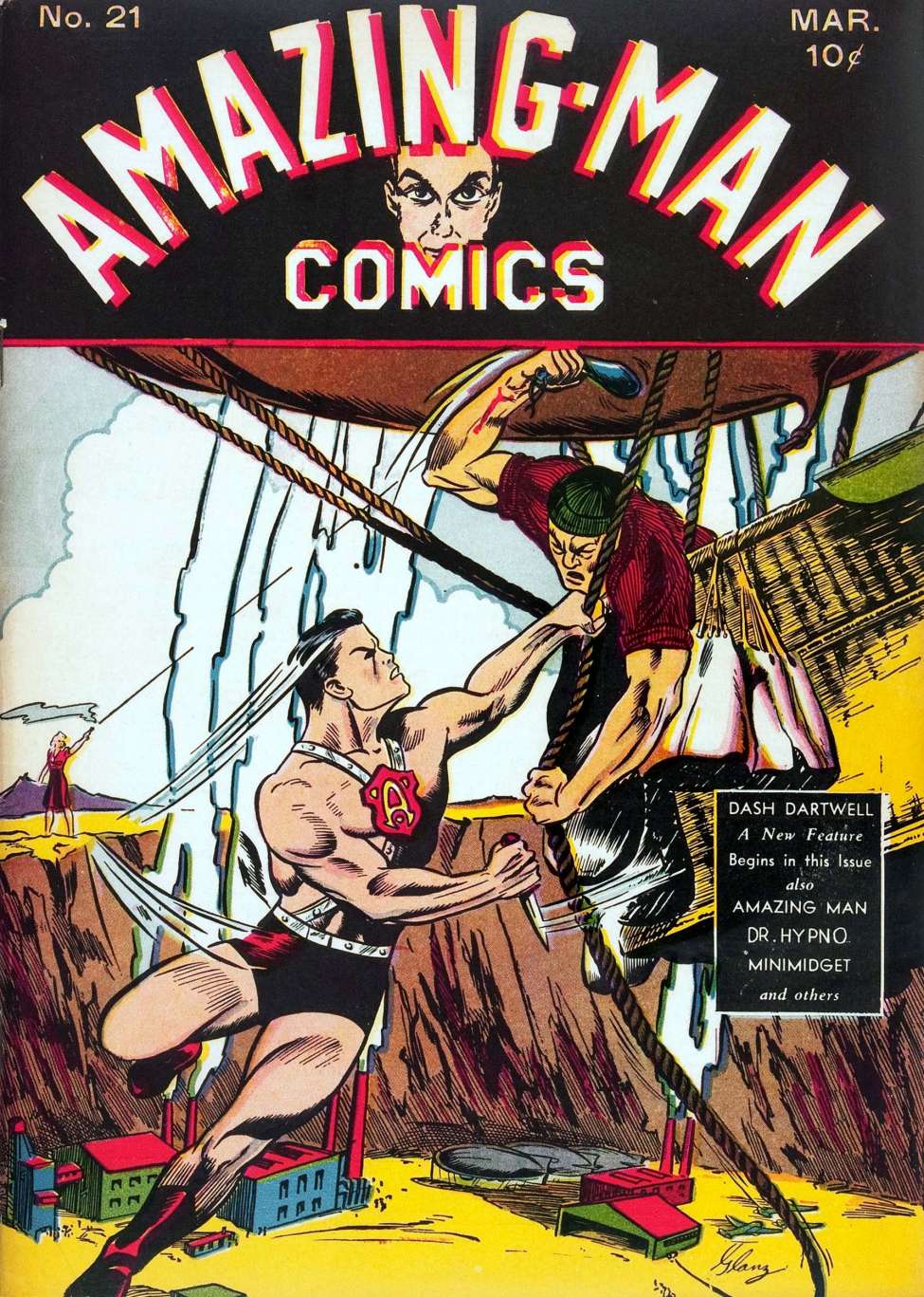 Comic Book Cover For Amazing Man Comics 21