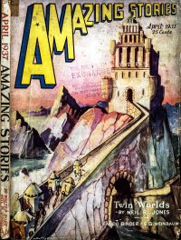 Large Thumbnail For Amazing Stories v11 2 - Twin Worlds - Neil R. Jones