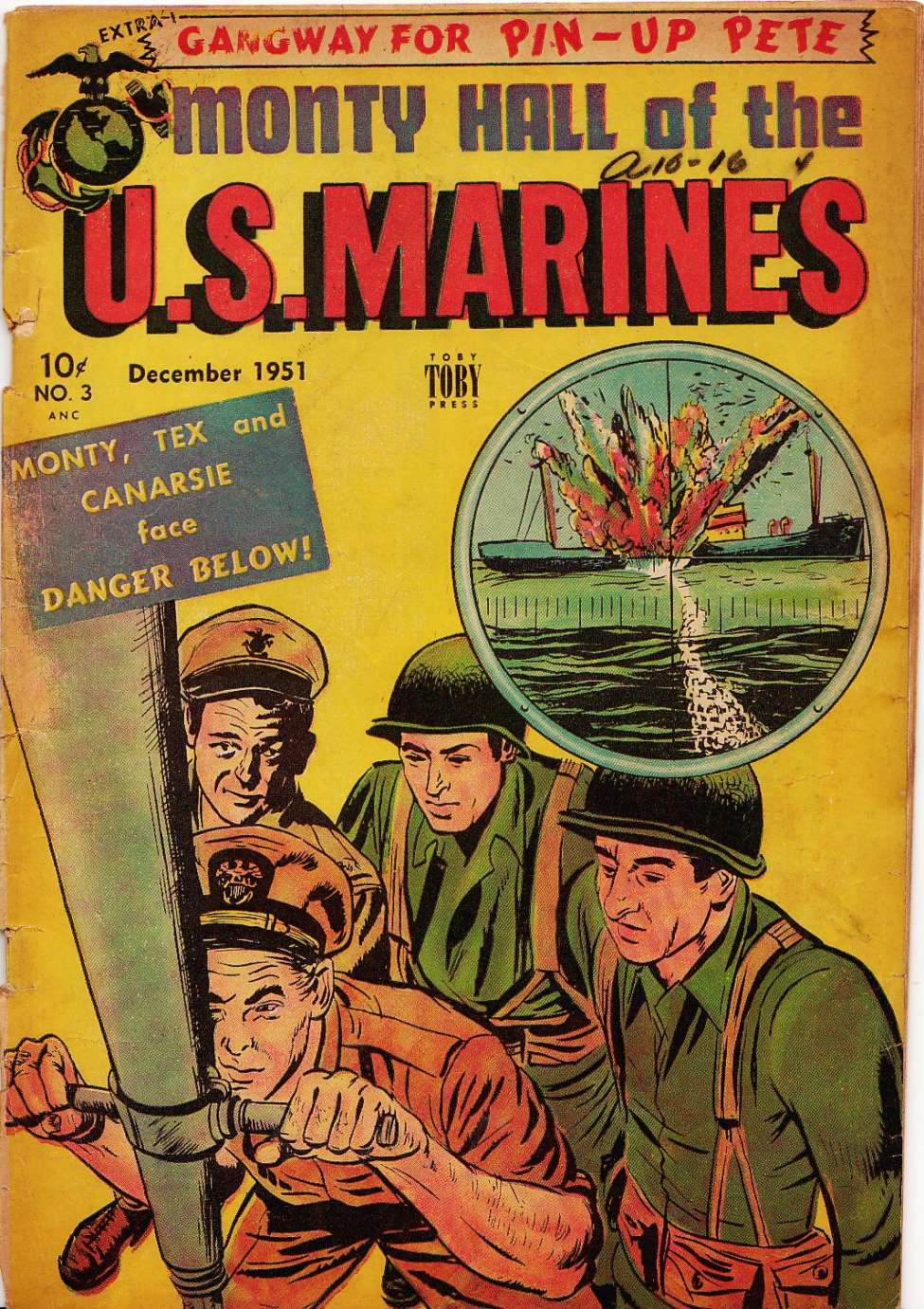 Comic Book Cover For Monty Hall of the U.S. Marines 3