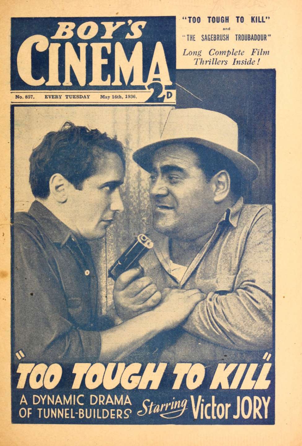 Comic Book Cover For Boy's Cinema 857 - Too Tough to Kill - Victor Jory