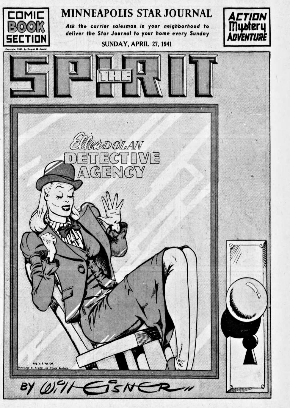 Book Cover For The Spirit (1941-04-27) - Minneapolis Star Journal (b/w)