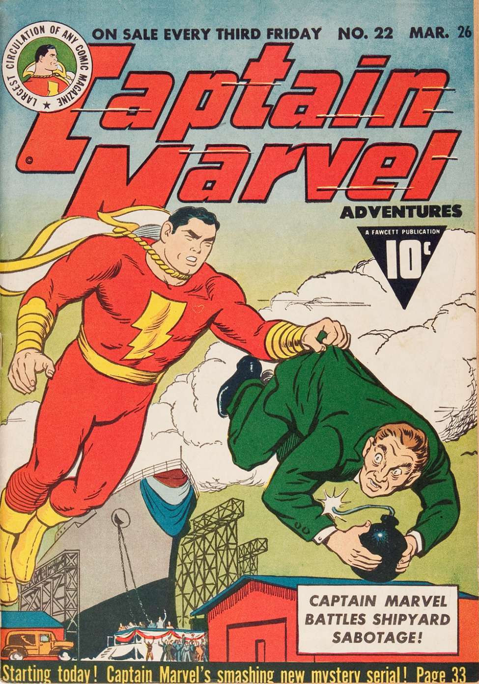 Comic Book Cover For Captain Marvel Adventures 22