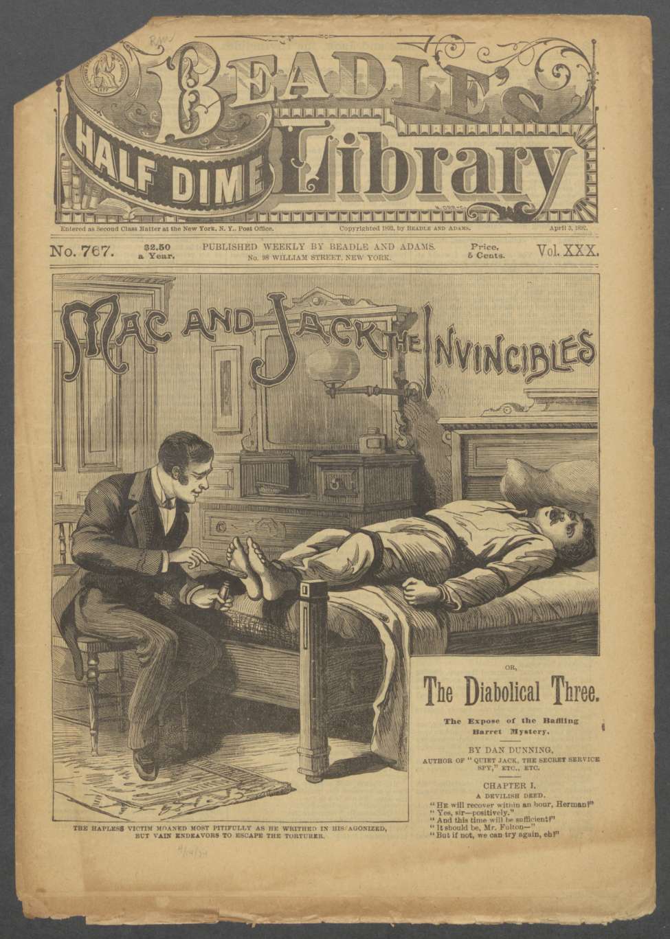 Book Cover For Beadle's Half Dime Library 767 - Mac and Jack, the Invincibles