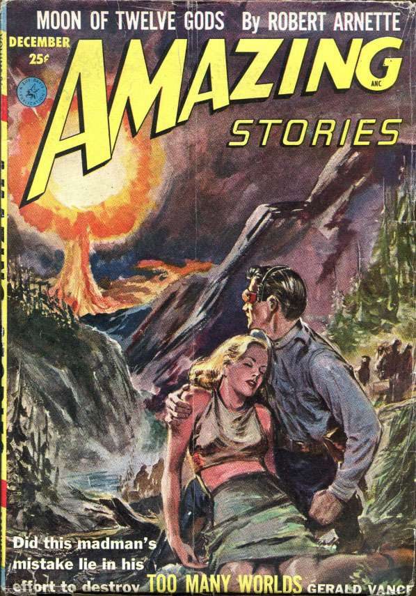 Comic Book Cover For Amazing Stories v26 12 - Too Many Worlds - Gerald Vance