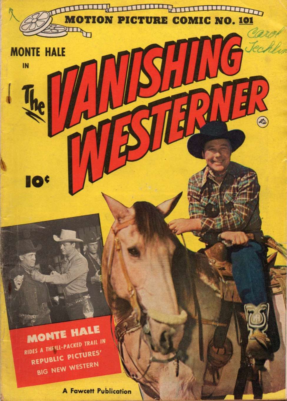 Comic Book Cover For Motion Picture Comics 101 The Vanishing Westerner