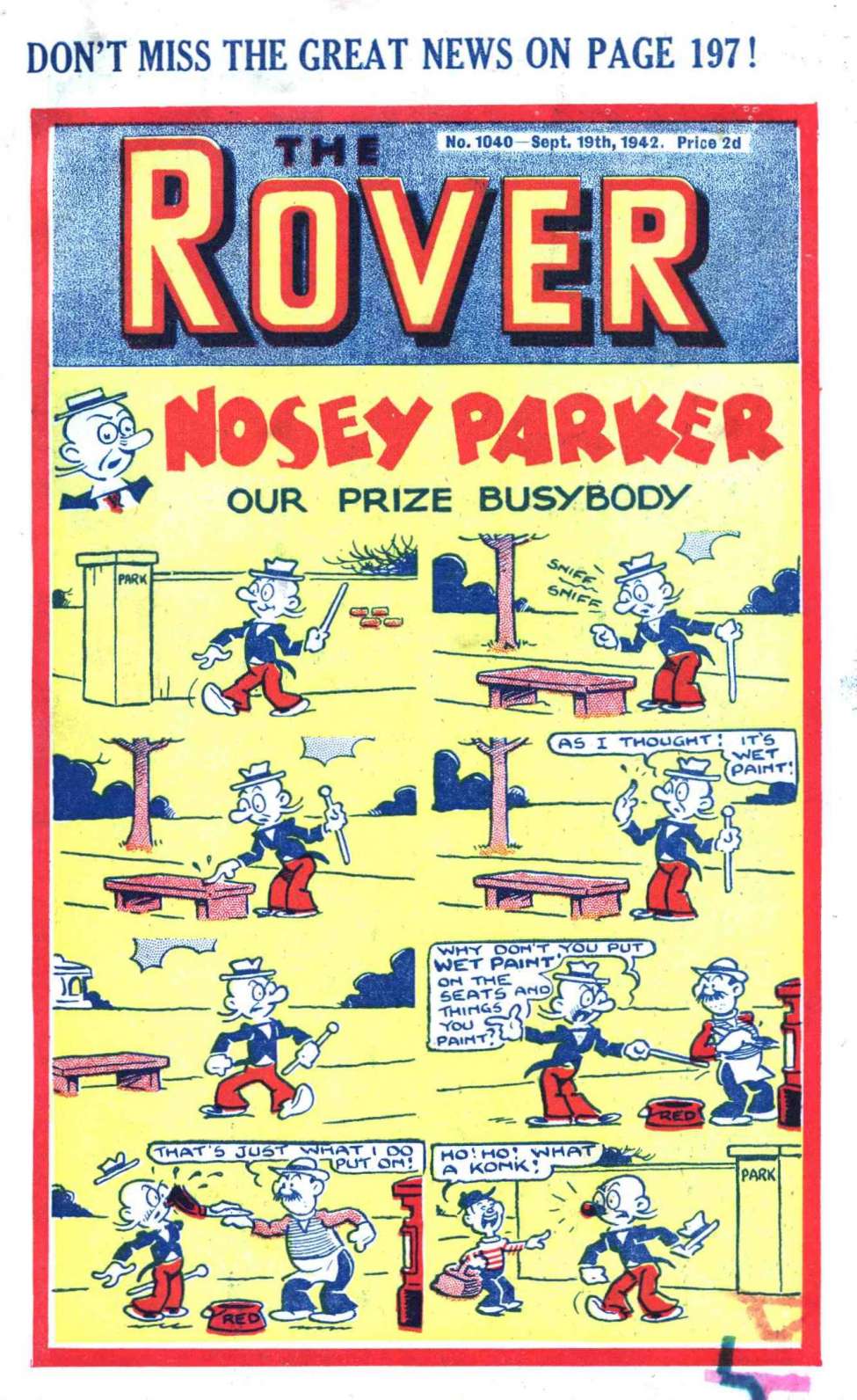 Comic Book Cover For The Rover 1040