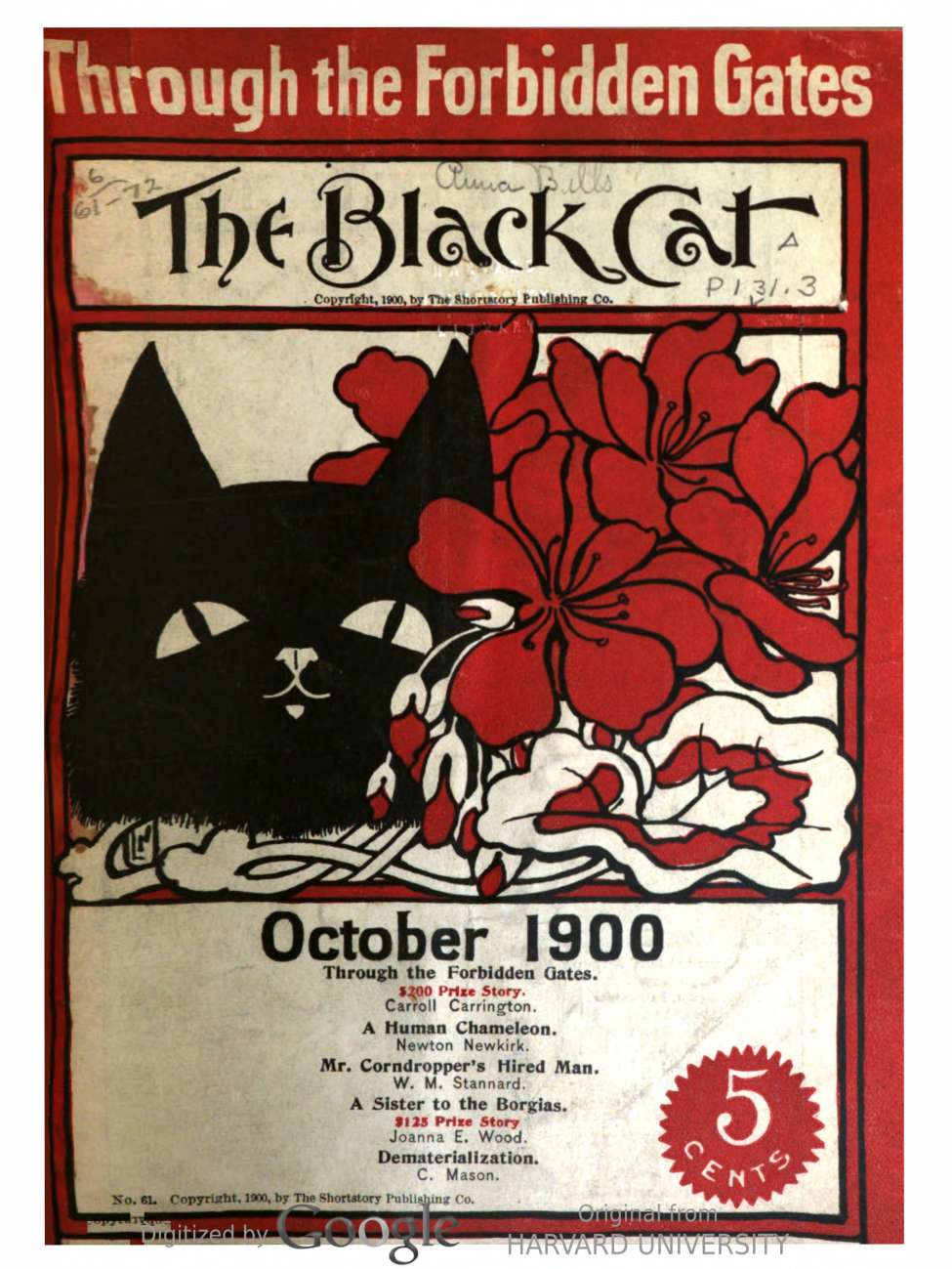 Book Cover For The Black Cat v6 1 - Through the Forbidden Gates - Carroll Carrington