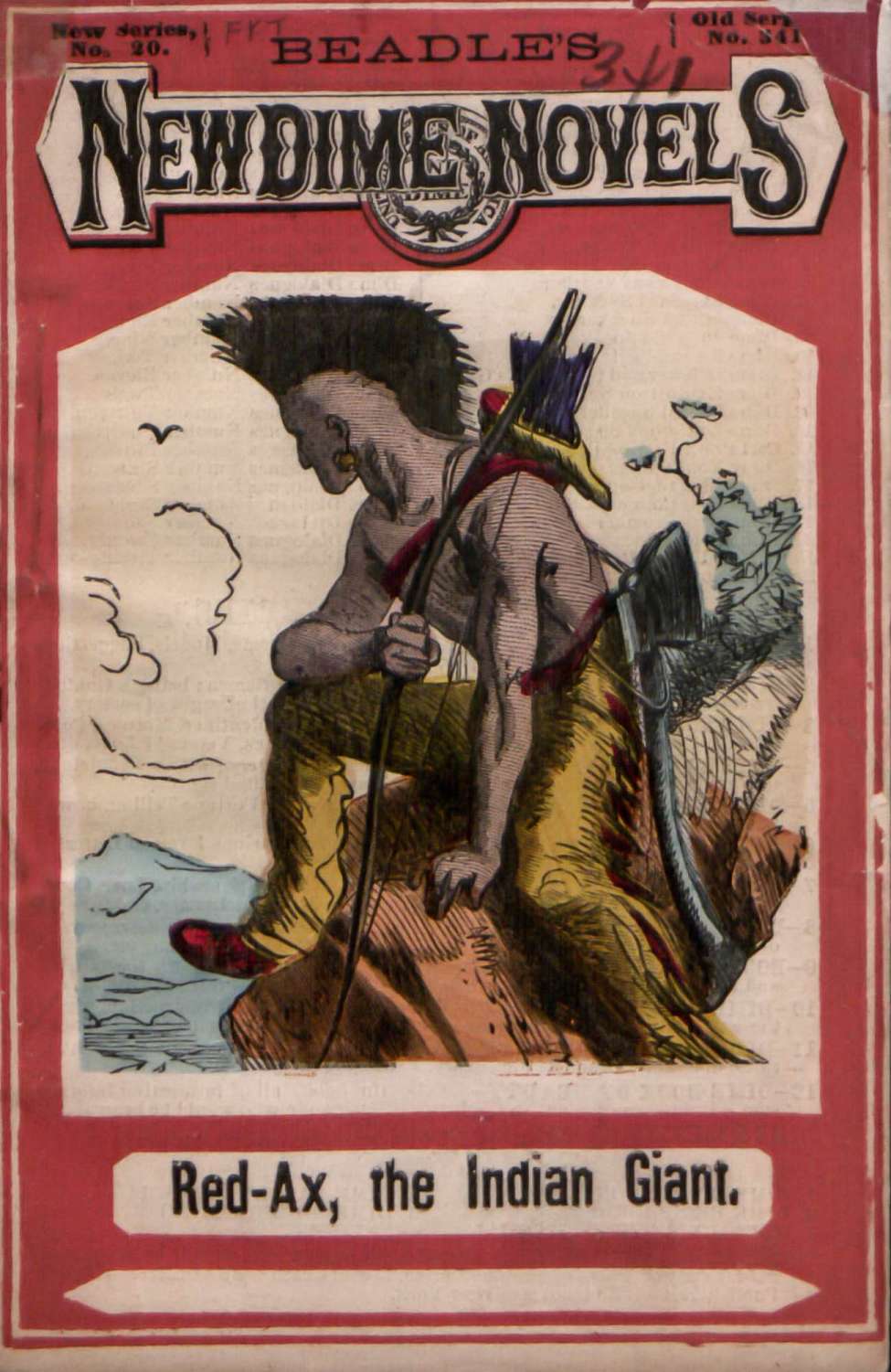 Book Cover For Beadle's New Dime Novels 20 - Red Ax, the Indian Giant