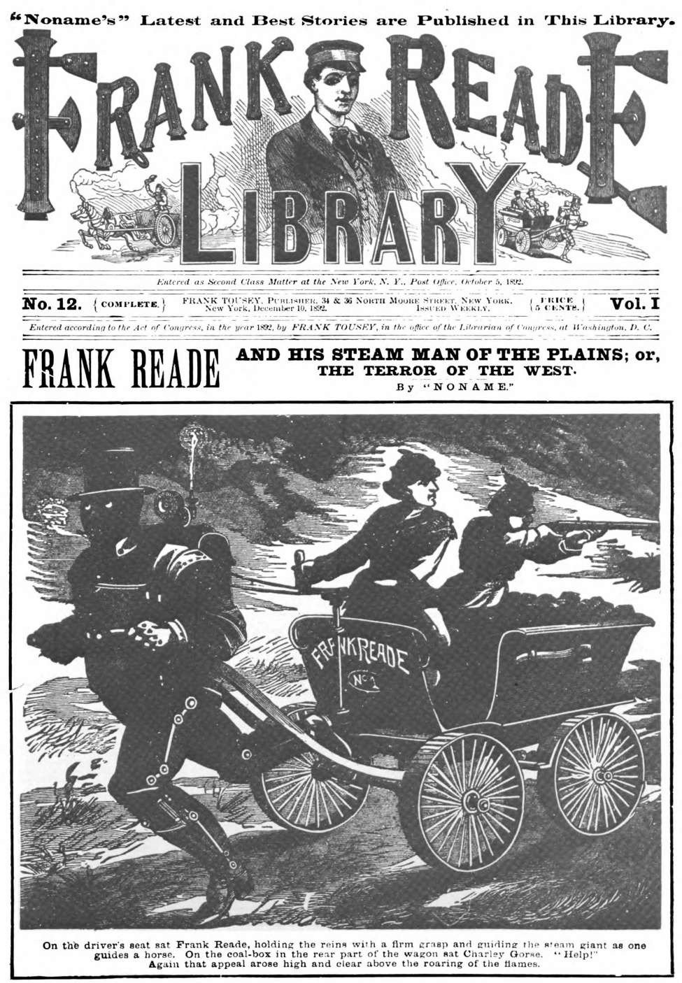 Book Cover For v01 12 - Frank Reade and His Steam Man of the Plains