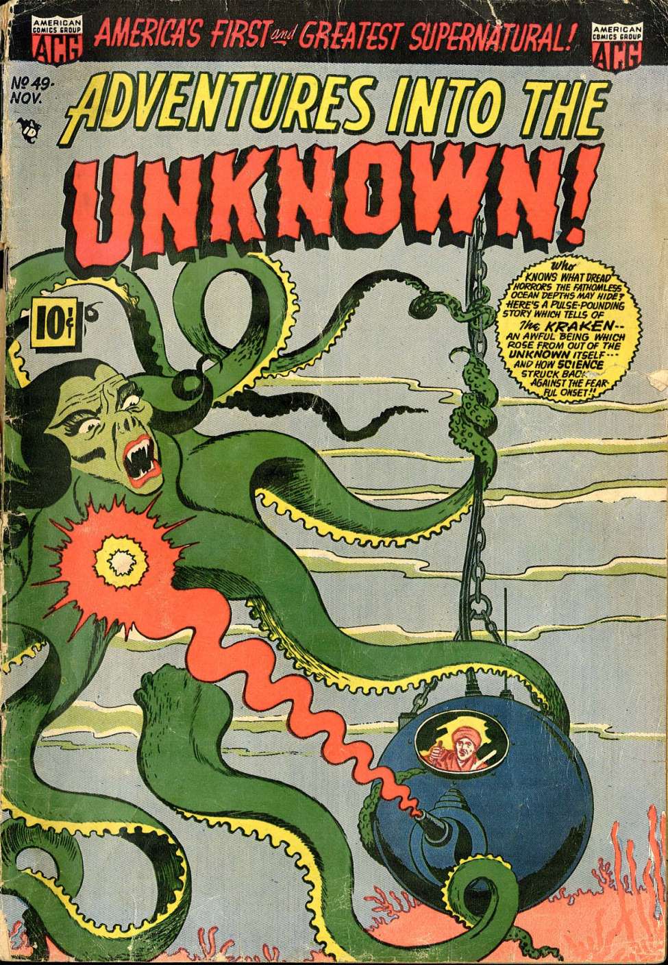 Comic Book Cover For Adventures into the Unknown 49