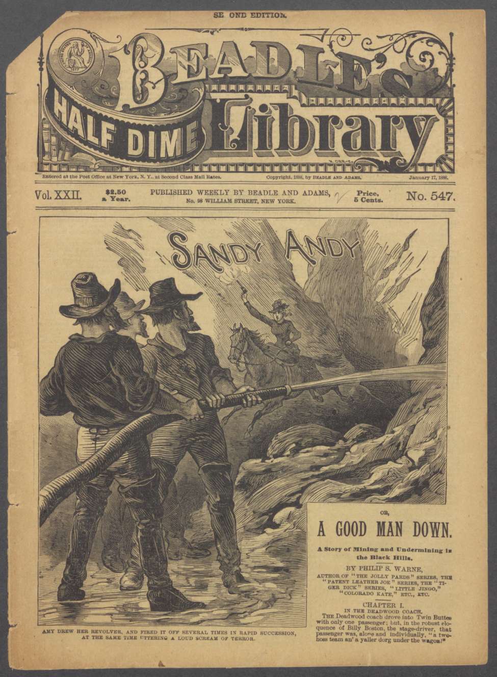 Book Cover For Beadle's Half Dime Library 547 - Sandy Andy