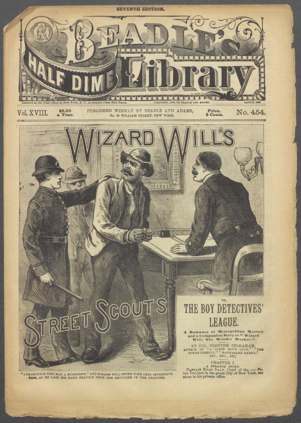 Book Cover For Beadle's Half Dime Library 454 - Wizard Will's Street Scouts