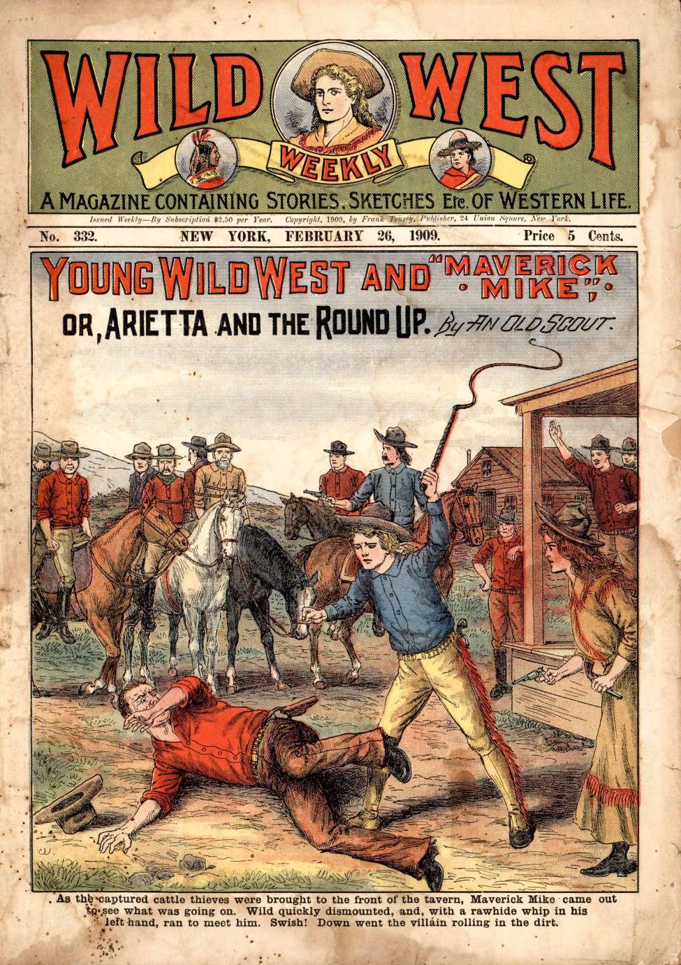 Book Cover For Wild West Weekly 332 - Young Wild West and "Maverick Mike"