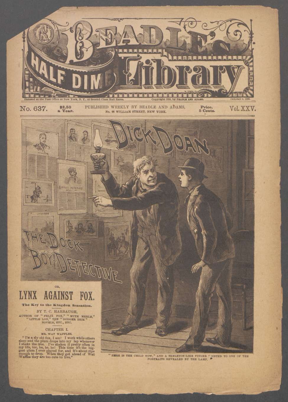 Book Cover For Beadle's Half Dime Library 637 - Dick Doan, the Dock Boy-Detective