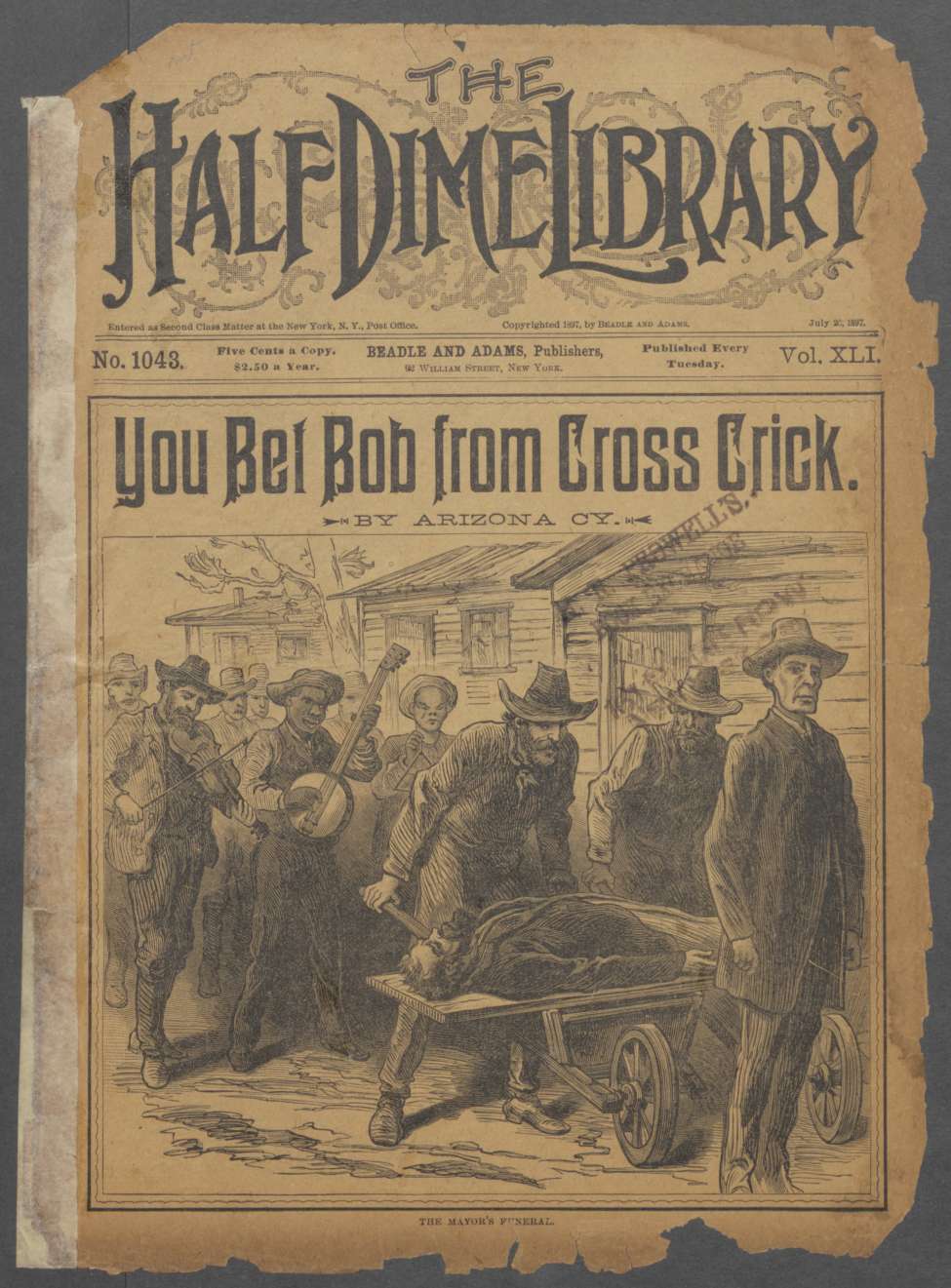 Book Cover For Beadle's Half Dime Library 1043 - You Bet Bob from Cross Crick