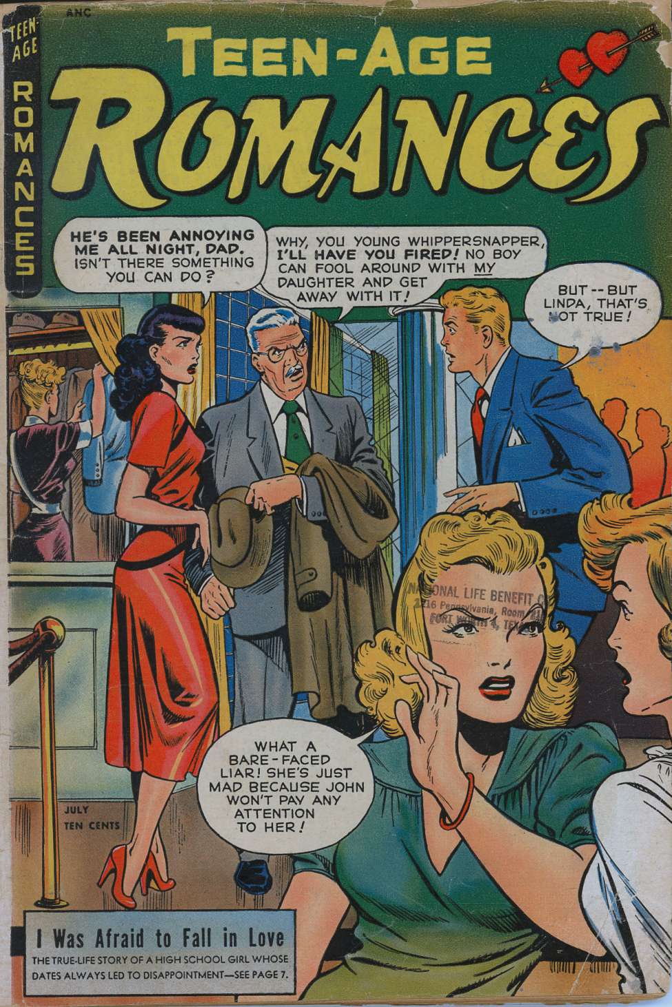 Comic Book Cover For Teen-Age Romances 3