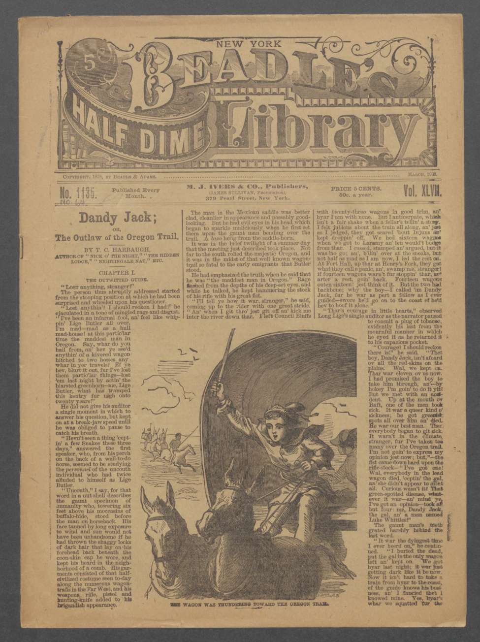 Book Cover For Beadle's Half Dime Library 1135 - Dandy Jack