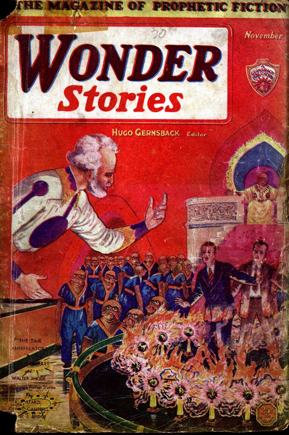 Book Cover For Wonder Stories v2 6 - The Time Annihilator - Edgar A. Manley
