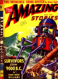 Large Thumbnail For Amazing Stories v15 7 - Survivors from 9000 B.C. - Robert Moore Williams