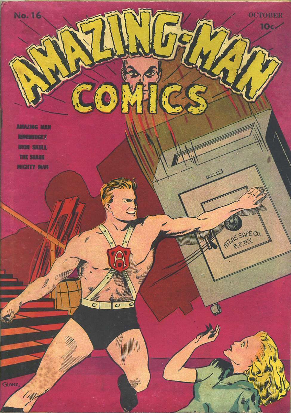 Comic Book Cover For Amazing Man Comics 16