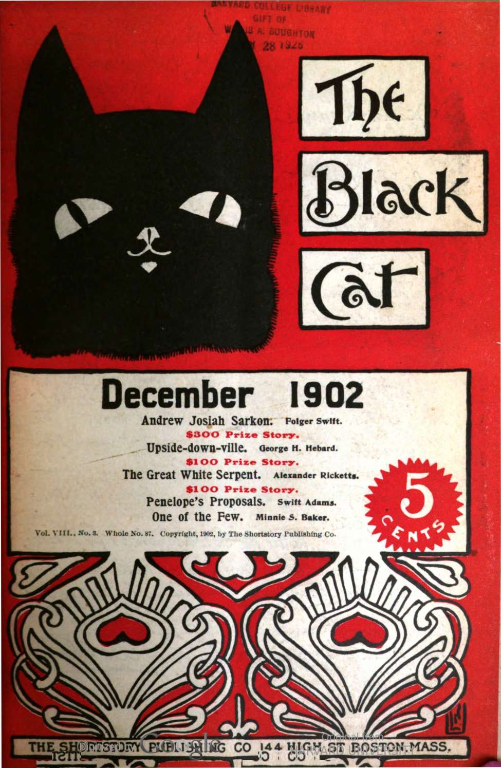 Book Cover For The Black Cat v8 3 - Andrew Josiah Sarkon - Folger Swift