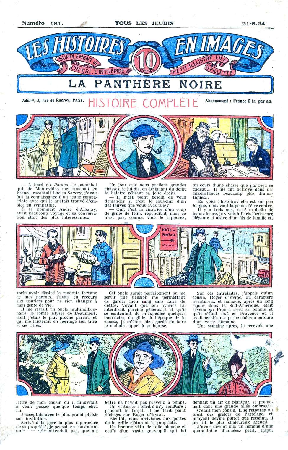 Book Cover For Les Histoires en Images 181 - La Panthere Noire