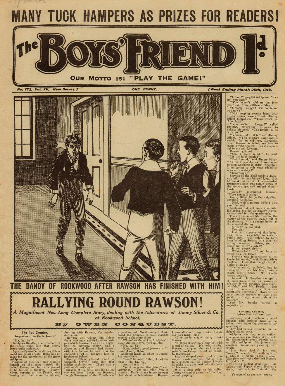 Comic Book Cover For The Boys' Friend 772 - Rallying Round Rawson!