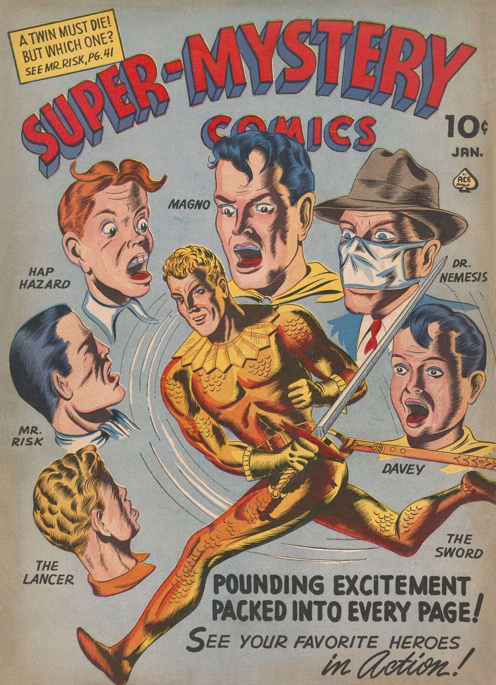 Comic Book Cover For Super-Mystery Comics v4 1 - Version 2