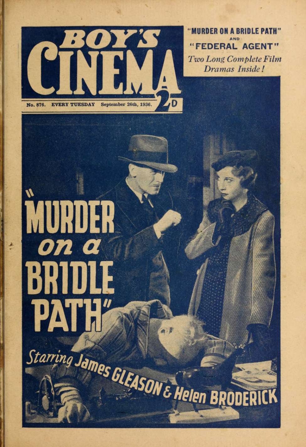 Comic Book Cover For Boy's Cinema 876 - Murder on a Bridle Path - James Gleason