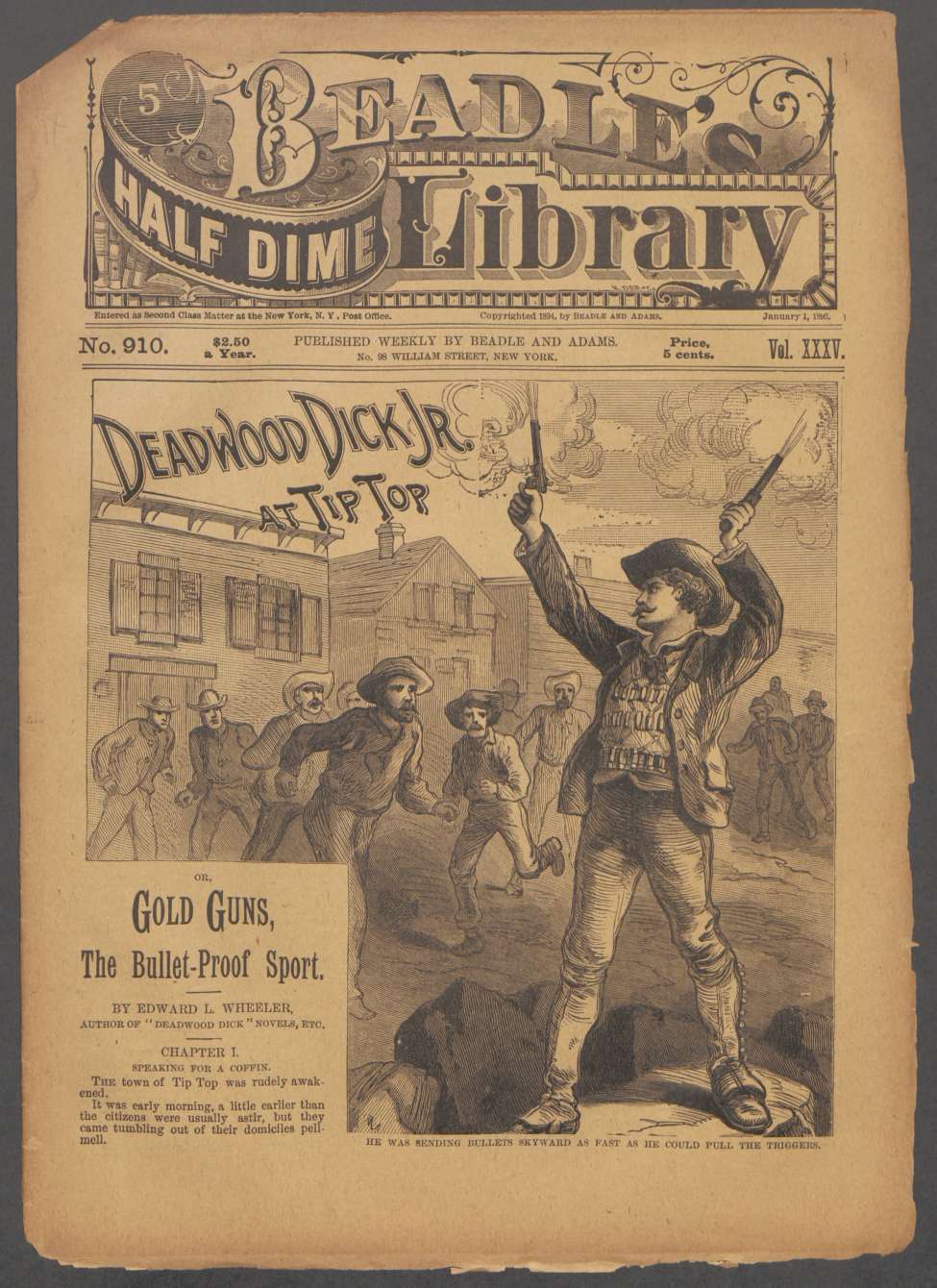 Book Cover For Beadle's Half Dime Library 910 - Deadwood Dick Jr. at Tip Top