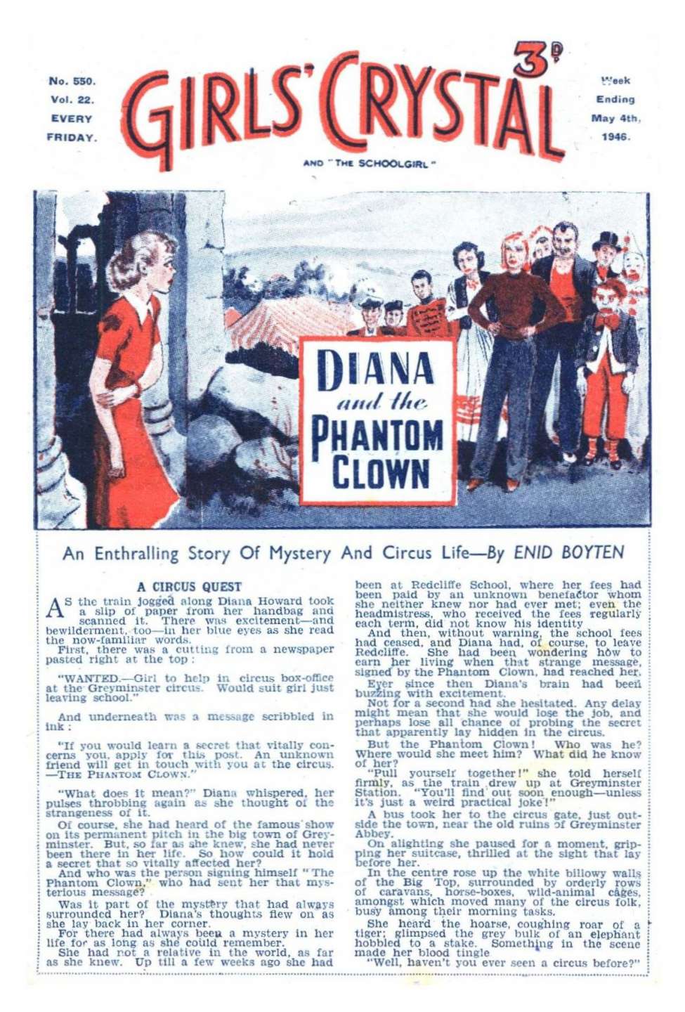 Book Cover For Girls' Crystal 550 - Diana and the Phantom Clown