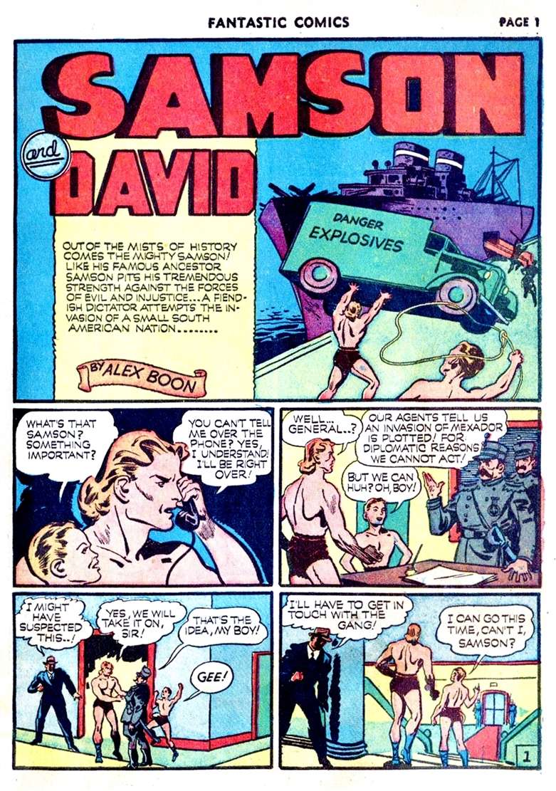 Comic Book Cover For Samson and David Fantastic Comics part 3