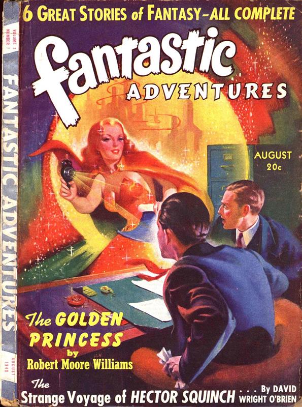 Book Cover For Fantastic Adventures v2 7 - The Golden Princess - Robert Moore Williams