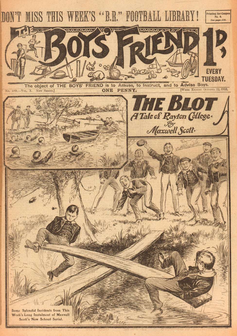 Comic Book Cover For The Boys' Friend 489 - The Blot