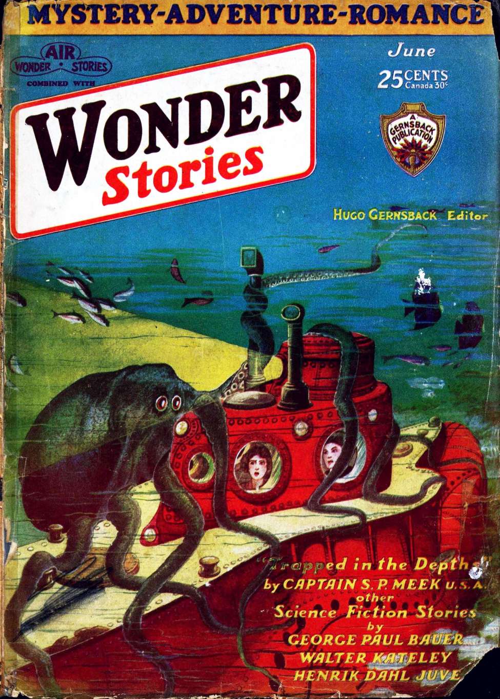 Book Cover For Wonder Stories v2 1 - A Subterranean Adventure - George Paul Bauer