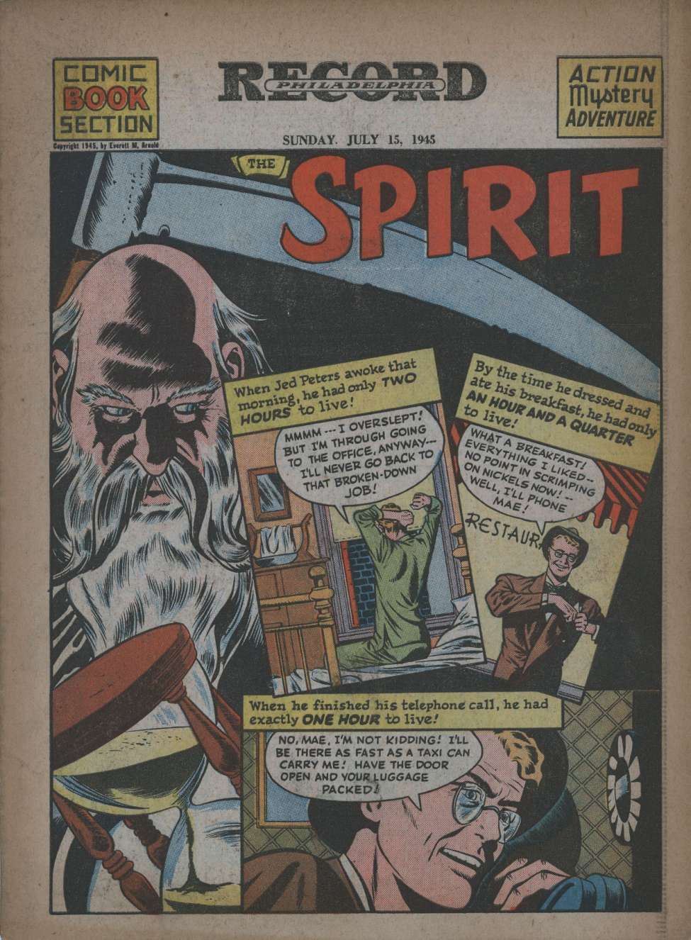 Comic Book Cover For The Spirit (1945-07-15) - Philadelphia Record - Version 2