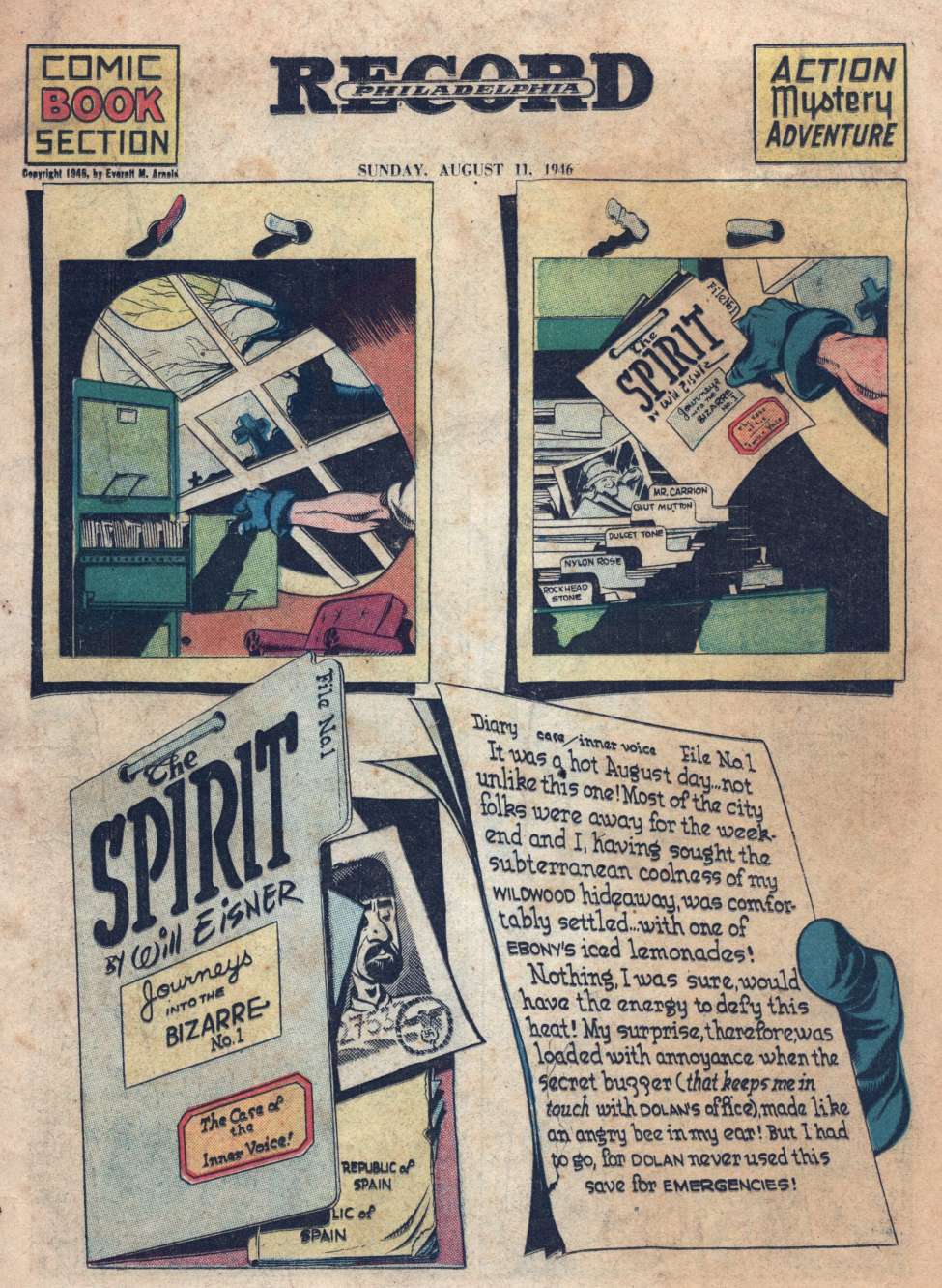 Book Cover For The Spirit (1946-08-11) - Philadelphia Record