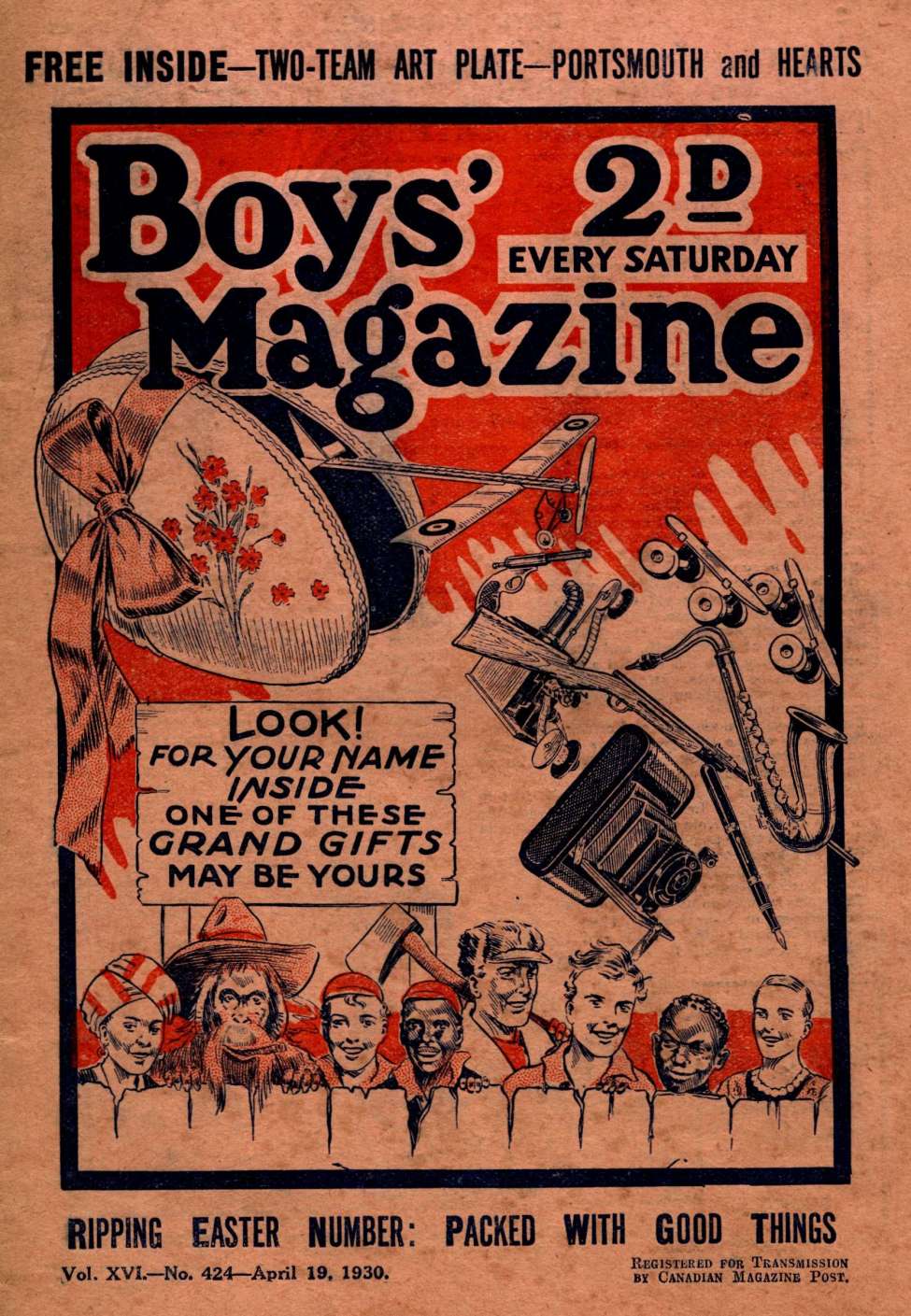 Comic Book Cover For Boys' Magazine 424