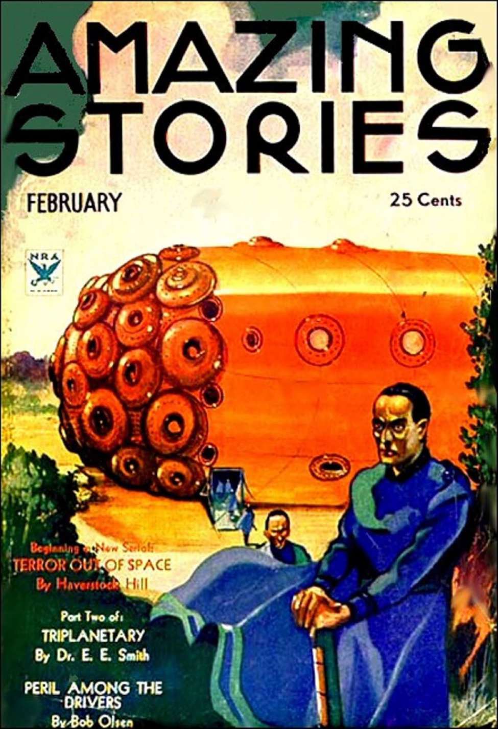 Book Cover For Amazing Stories v8 10 - Terror Out of Space - J.M. Walsh