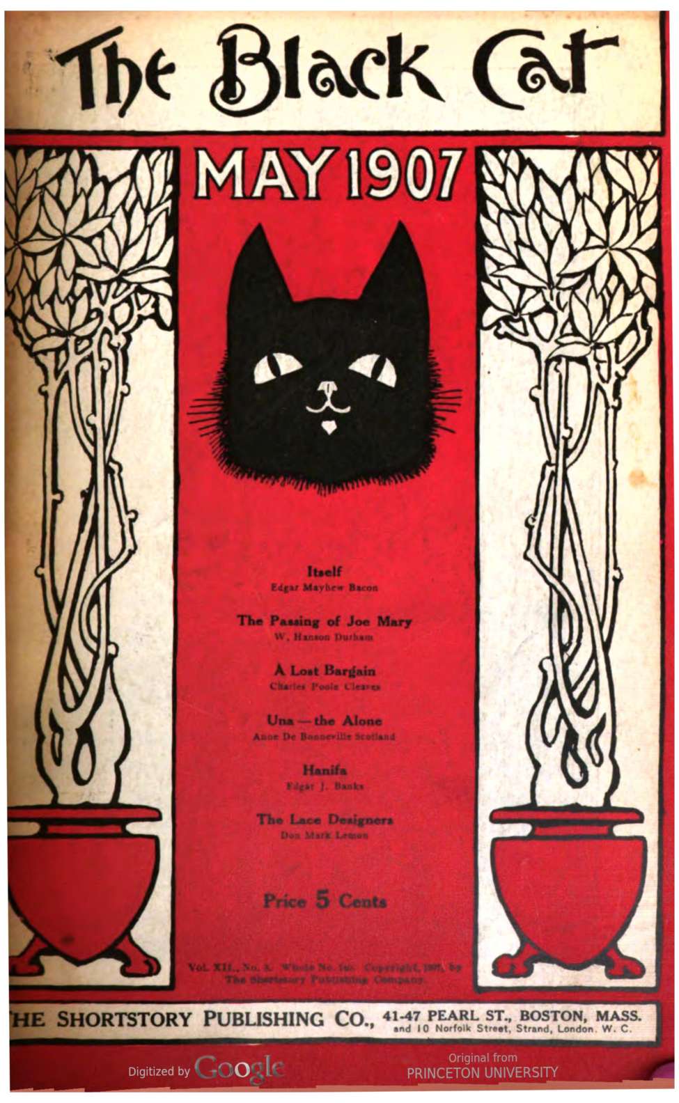 Book Cover For The Black Cat v12 8 - Itself - Edgar Mayhew Bacon
