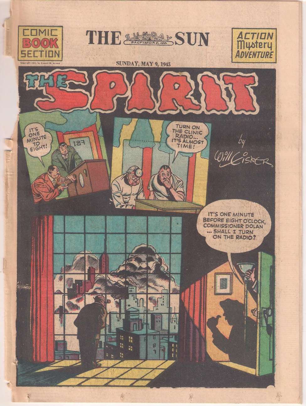 Comic Book Cover For The Spirit (1943-05-09) - Baltimore Sun