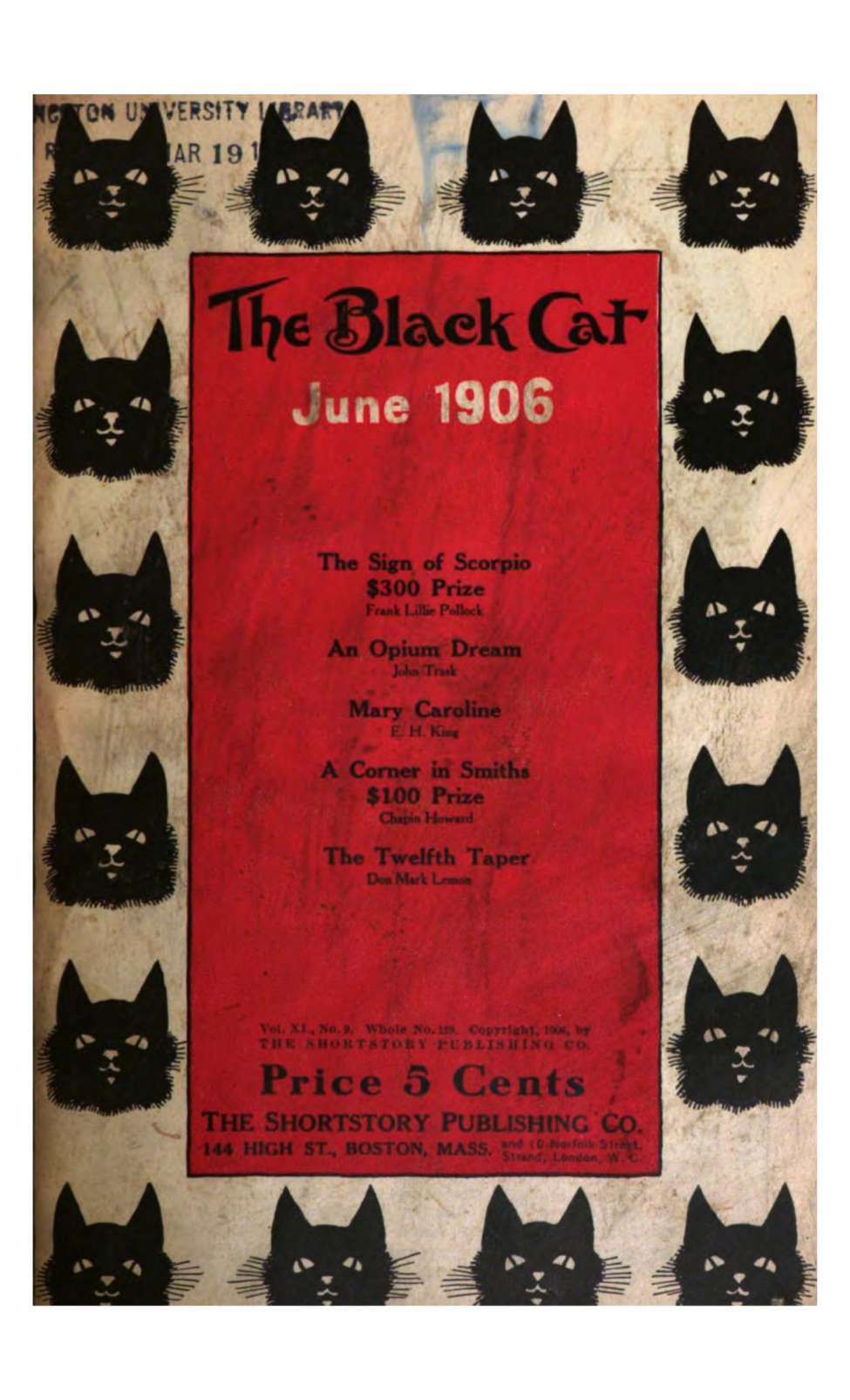 Book Cover For The Black Cat v11 9 - The Sign of Scorpio - Frank Lillie Pollock