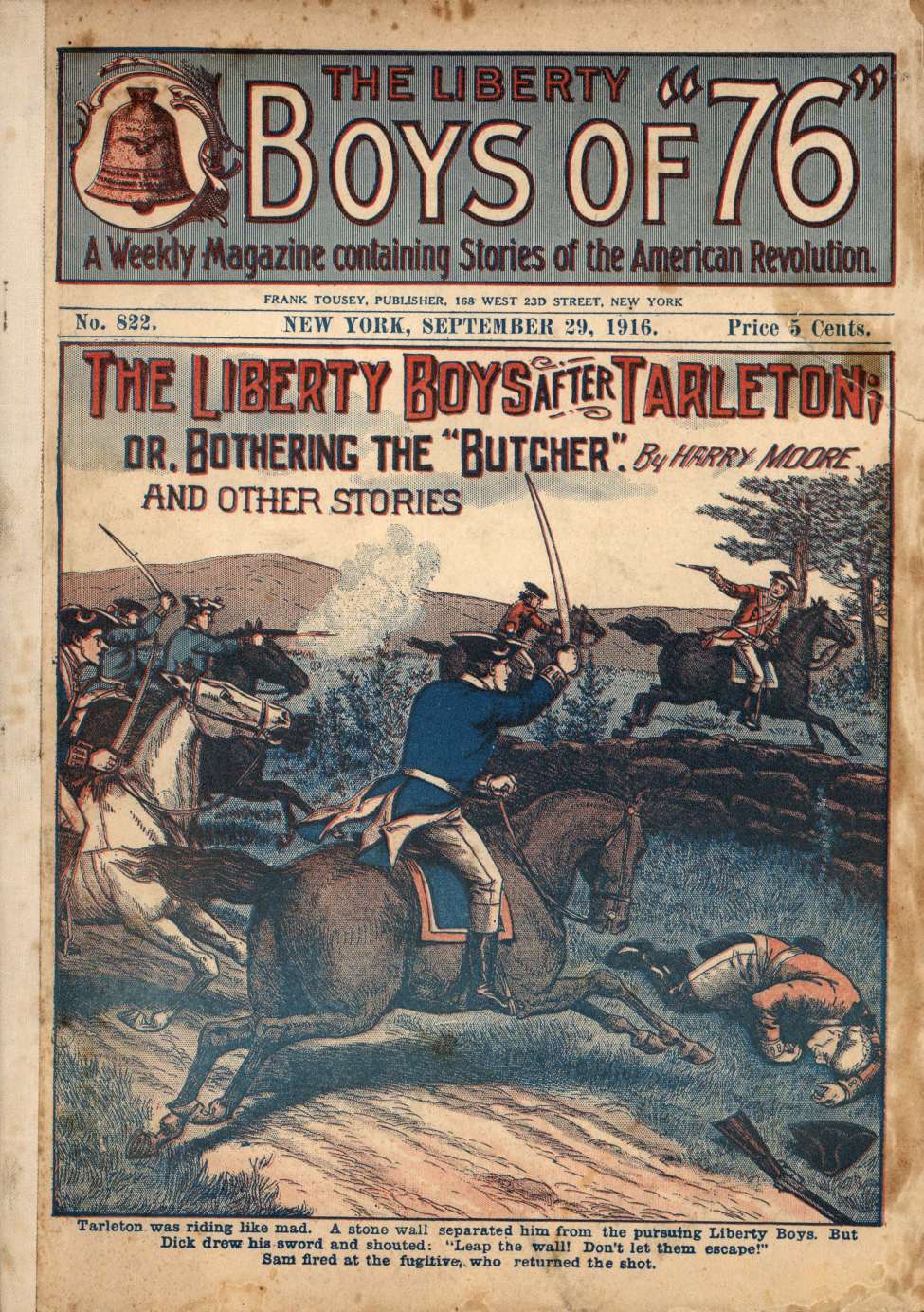 Book Cover For The Liberty Boys of 76 822 - The Liberty Boys After Tarleton